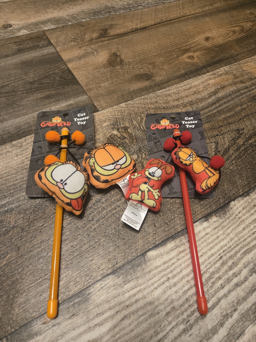 Cat Teaser Toy Wand - Orange & Red